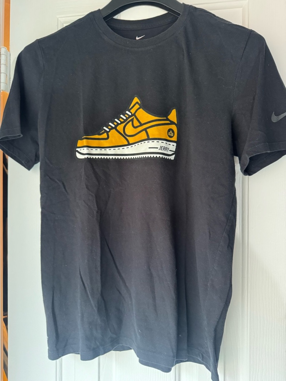 Nike Black T-Shirt with Yellow Sneaker Graphic